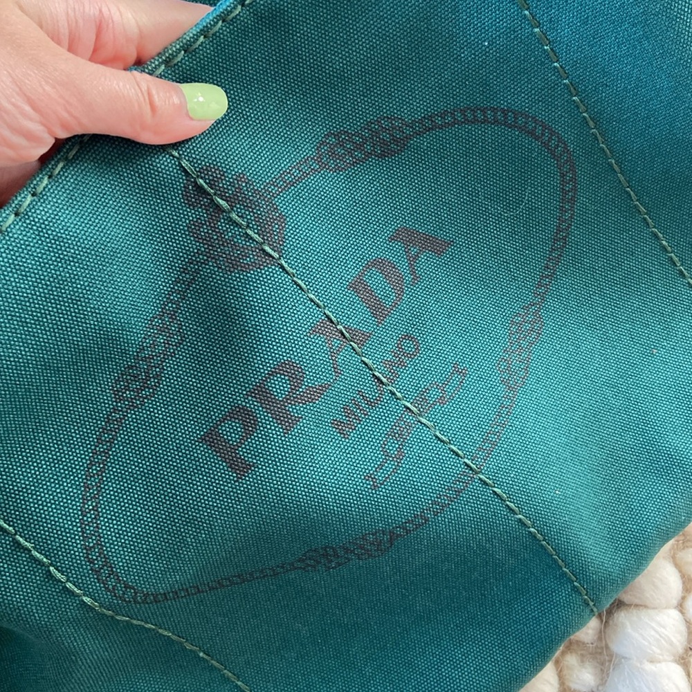 Prada Green Canapa GM w/ Strap - Picture 16 of 17